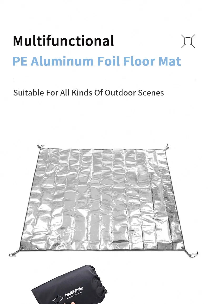 Naturehike-Foldable Ultralight Floor Mat, Aluminum Foil Sleeping Mat, Insulating Thermal Mat, Waterproof, Camping Pad