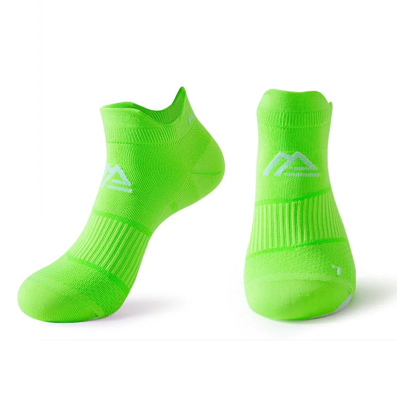 5 Pairs Sport Ankle Crew Socks Unisex Nylon Compression Sweat-Absorbing Badminton Tennis Bike Run Outdoor Travel Boat Socks Man