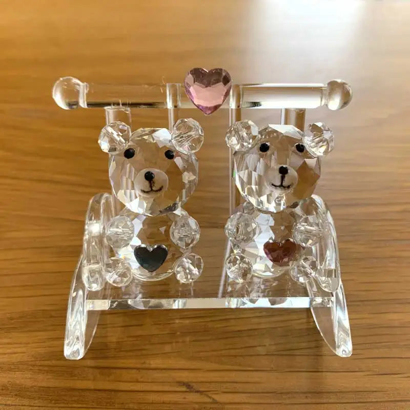 Sparkling Love - Crystal Bear Couple Figurine