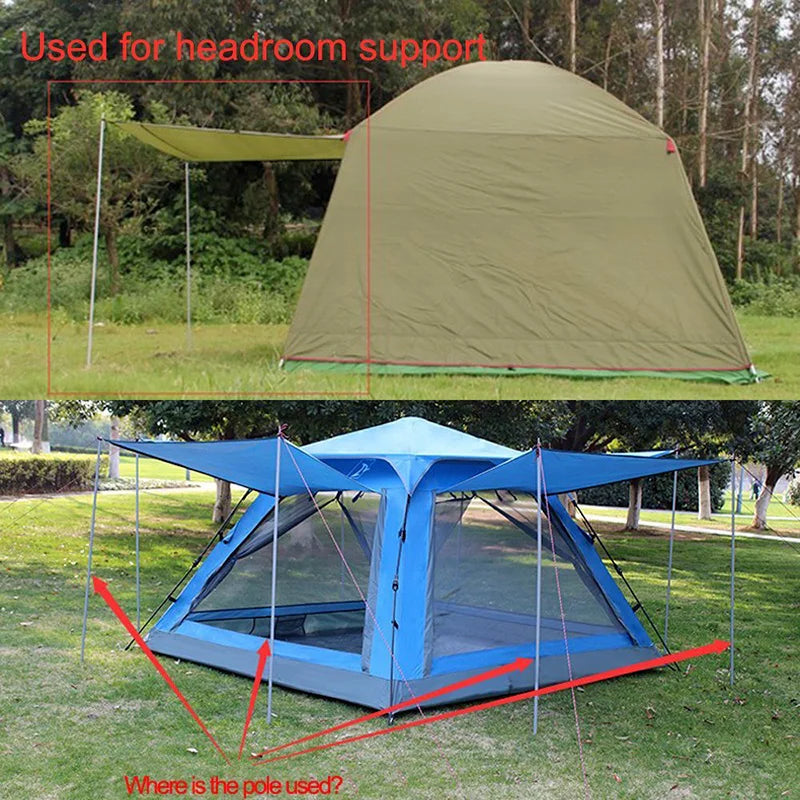 2m / 1.8m Folding Tarp Pole for camping awning and tent