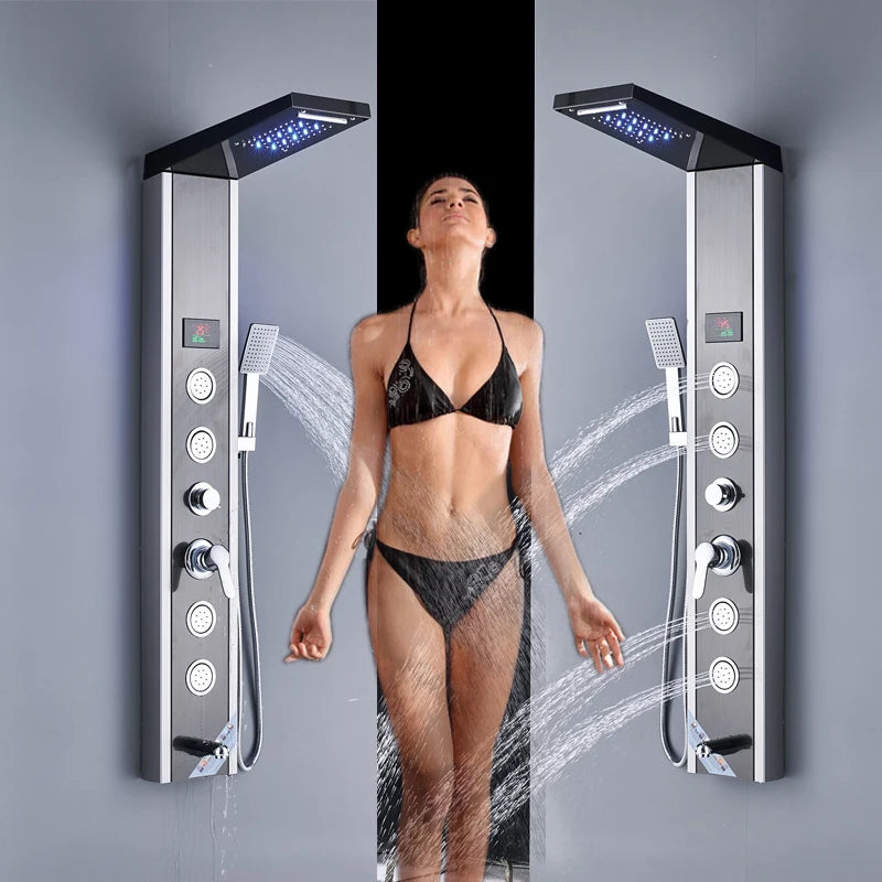 Shinesia Luxury Black LED Shower Panel System