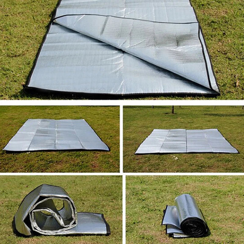 Camping Mat Foam Foil Blanket  Aluminum Insulation Foam Foil Mat Sleeping Pad Thermal Outdoor Tent Footprint Reflecting Heat