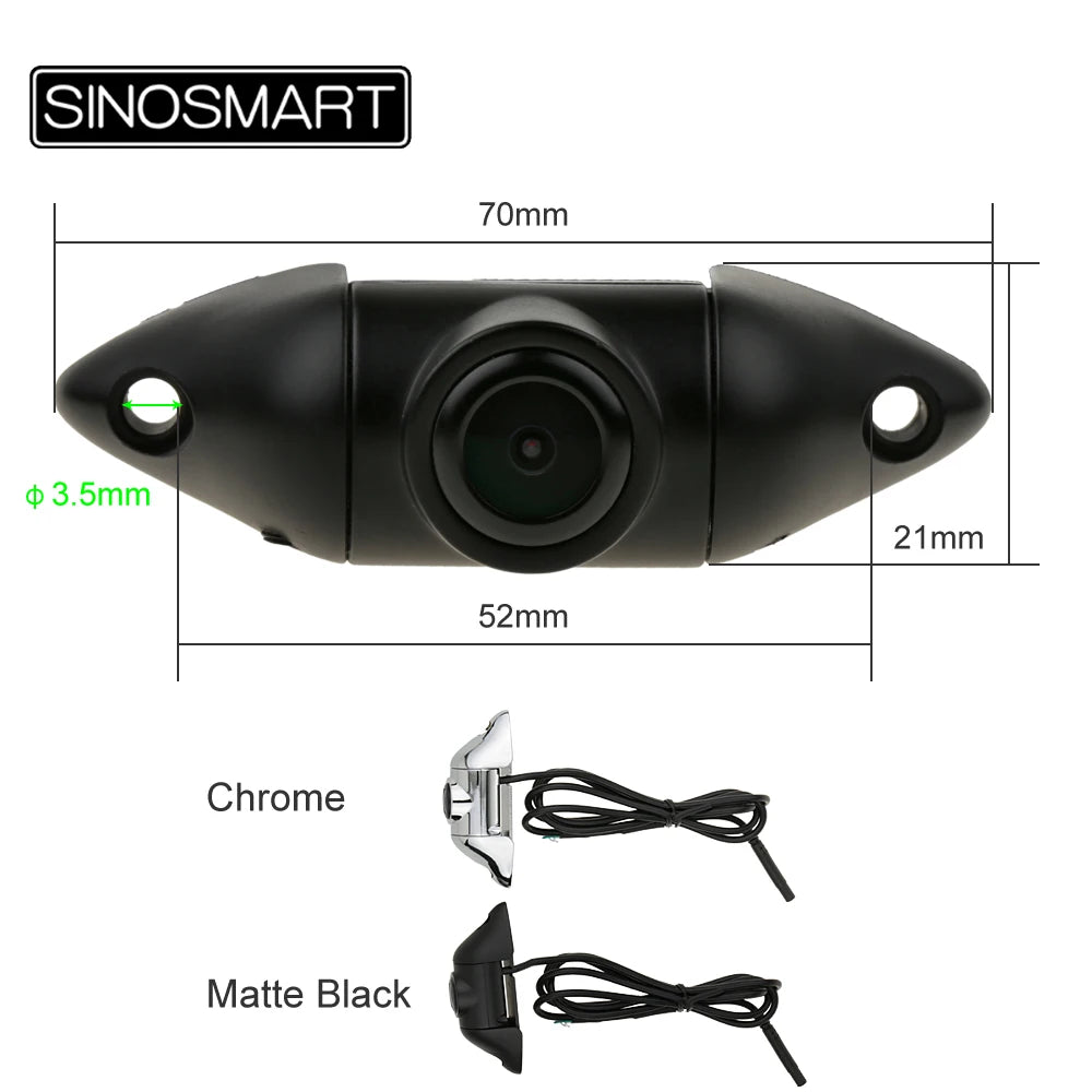 SINOSMART HD Universal Wired Parking Reverse Backup Camera with Adjustable Lens