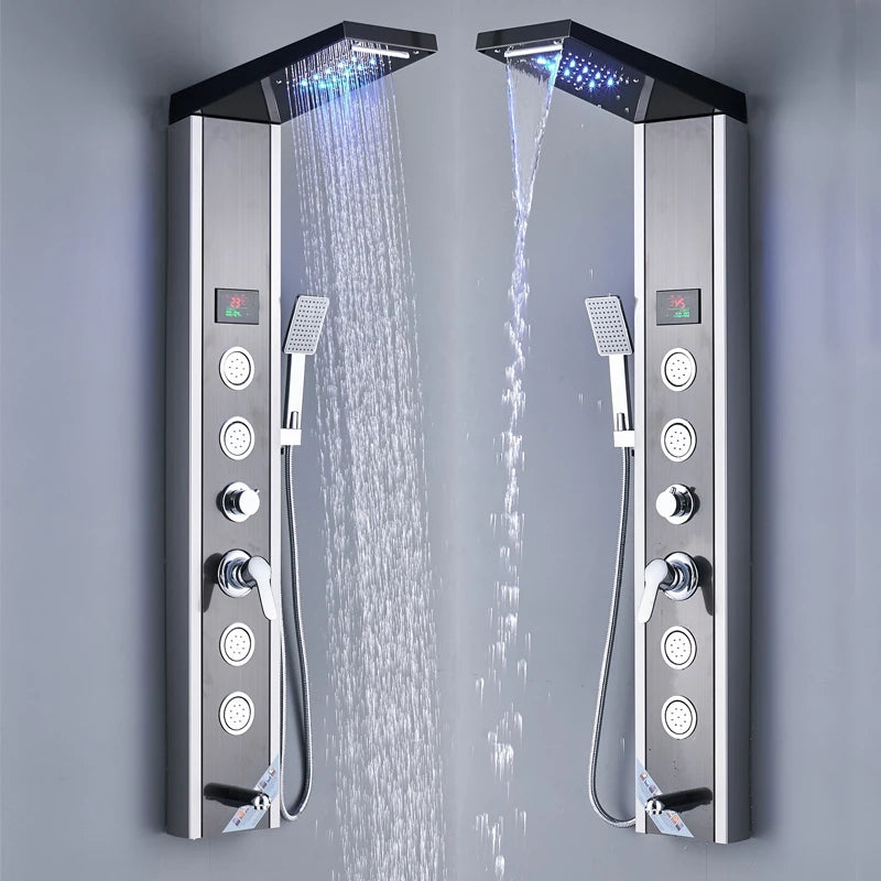 Shinesia Luxury Black LED Shower Panel System