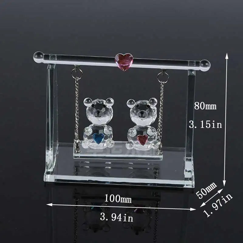 Sparkling Love - Crystal Bear Couple Figurine