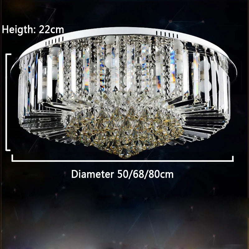 Luxury Crystal LED Ceiling Light - Elegant Surface-Mounted Fixture