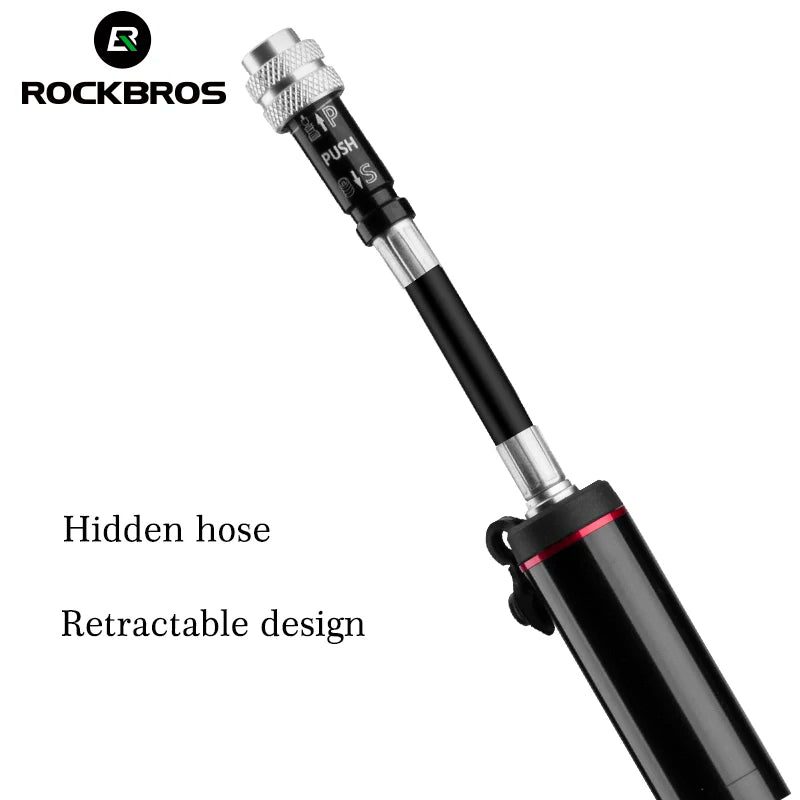 ROCKBROS Bicycle Pump Mini 150 PSI | Portable Aluminium Alloy Bicycle Hose Waterproof Pump