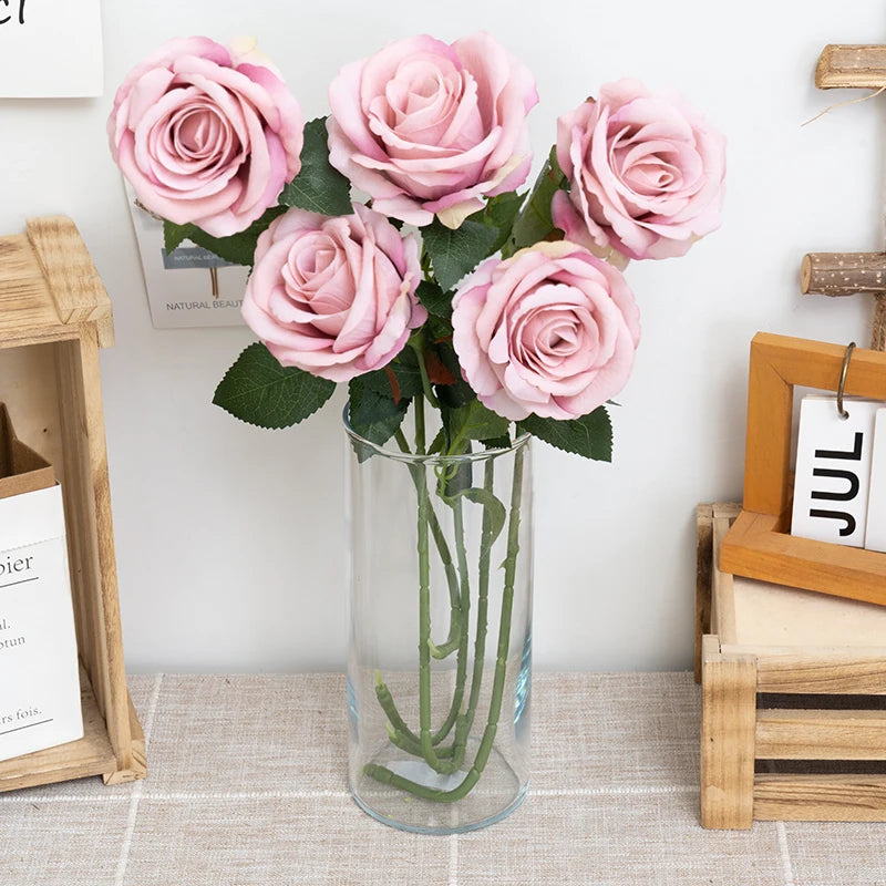 Beautiful Silk Artificial Rose Flowers Set