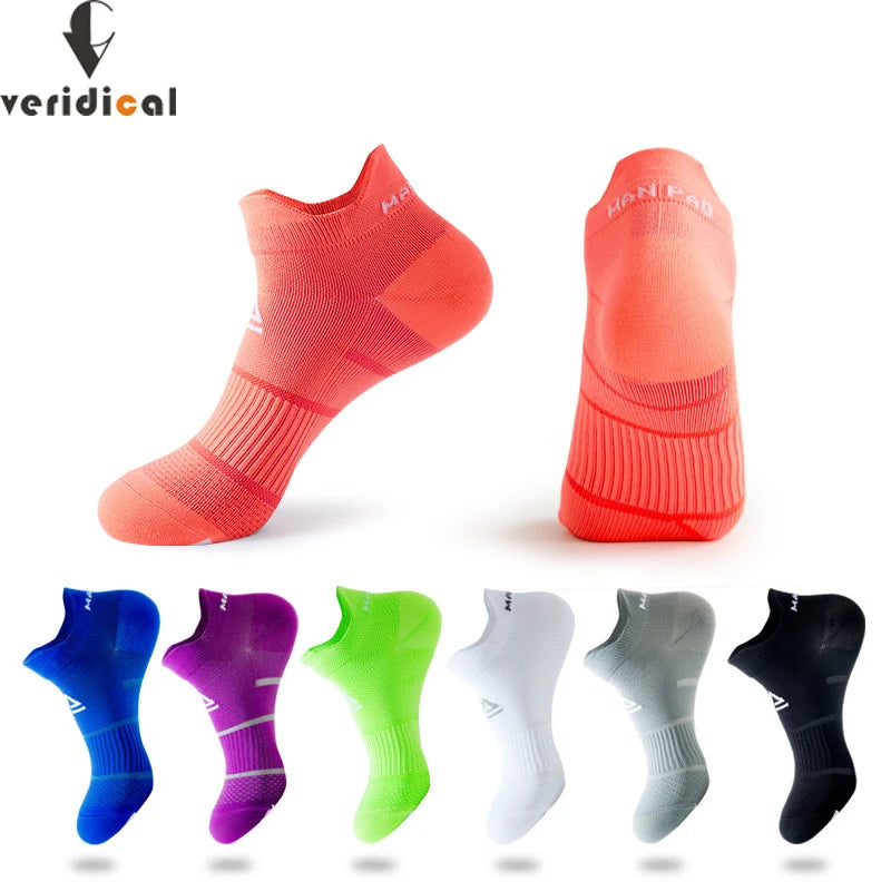 5 Pairs Sport Ankle Crew Socks Unisex Nylon Compression Sweat-Absorbing Badminton Tennis Bike Run Outdoor Travel Boat Socks Man