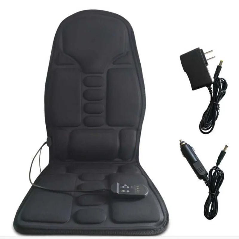 Car Home Office Full-Body Massage Cushion Heat 7 Motors Vibrate Mattress Back Neck Mat Chair Massage Relaxation Seat 12V