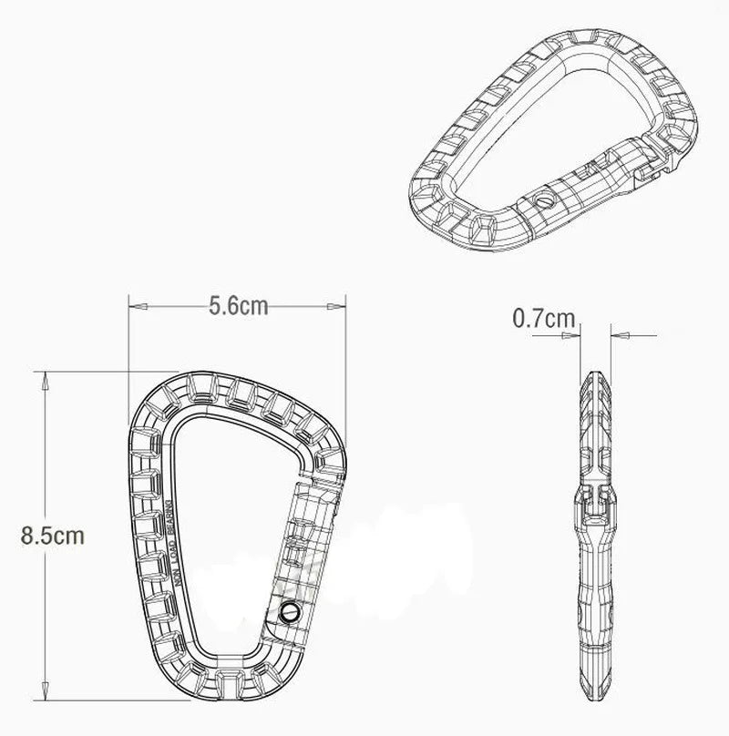 5pcs 8.5cm Tactical Backpack Buckle Fast Carabiner Plastic Hook D Shape Mosqueton EDC Gear For Outdoor Camping