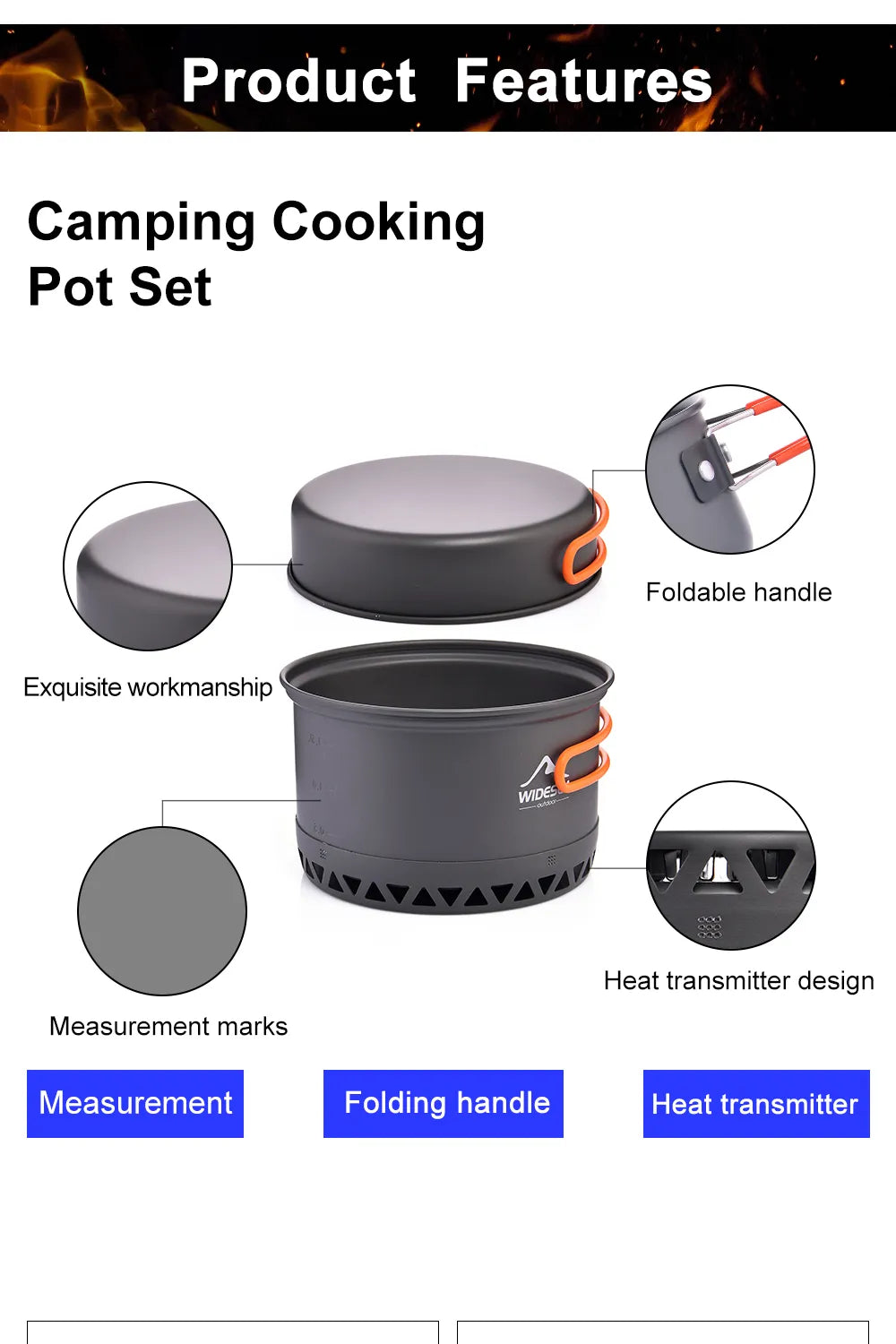 Widesea Camping Cookware Set | Outdoor Cooking Utensils