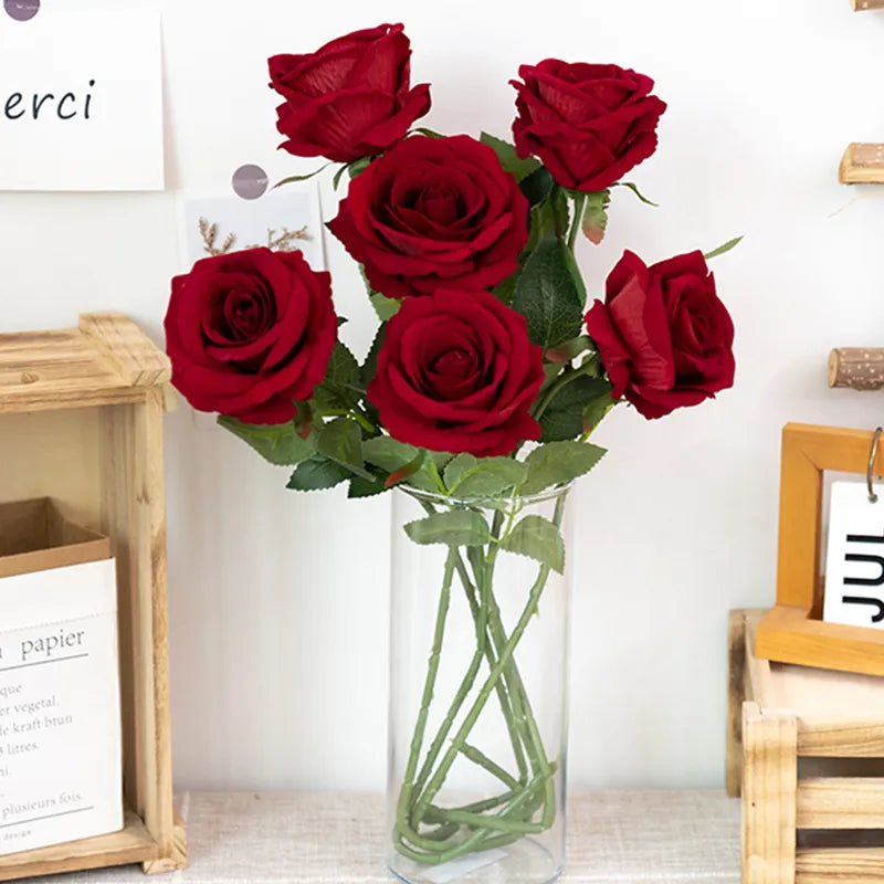 Beautiful Silk Artificial Rose Flowers Set