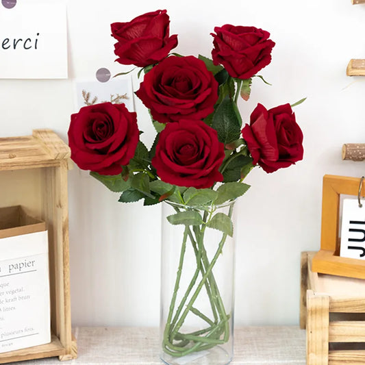 Beautiful Silk Artificial Rose Flowers Set
