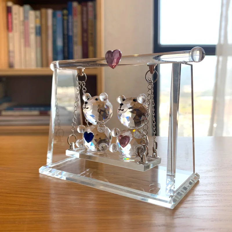 Sparkling Love - Crystal Bear Couple Figurine