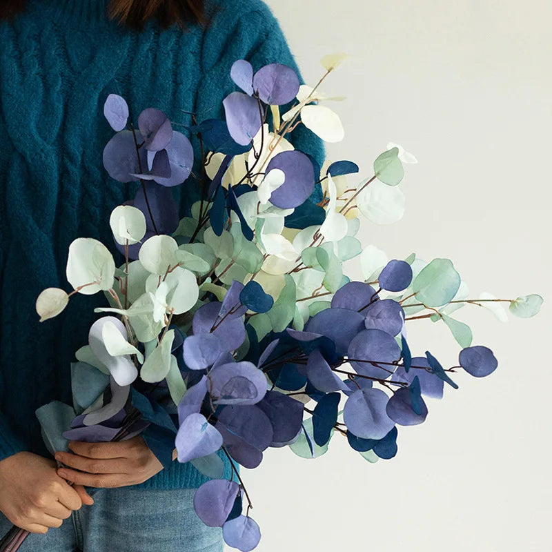 Autumn Artificial Silk Eucalyptus Leaves Branch