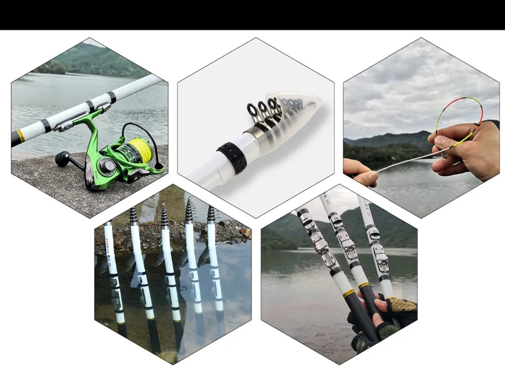 BAKAWA Ultralight Fishing Rod | Telescopic Carbon Fiber