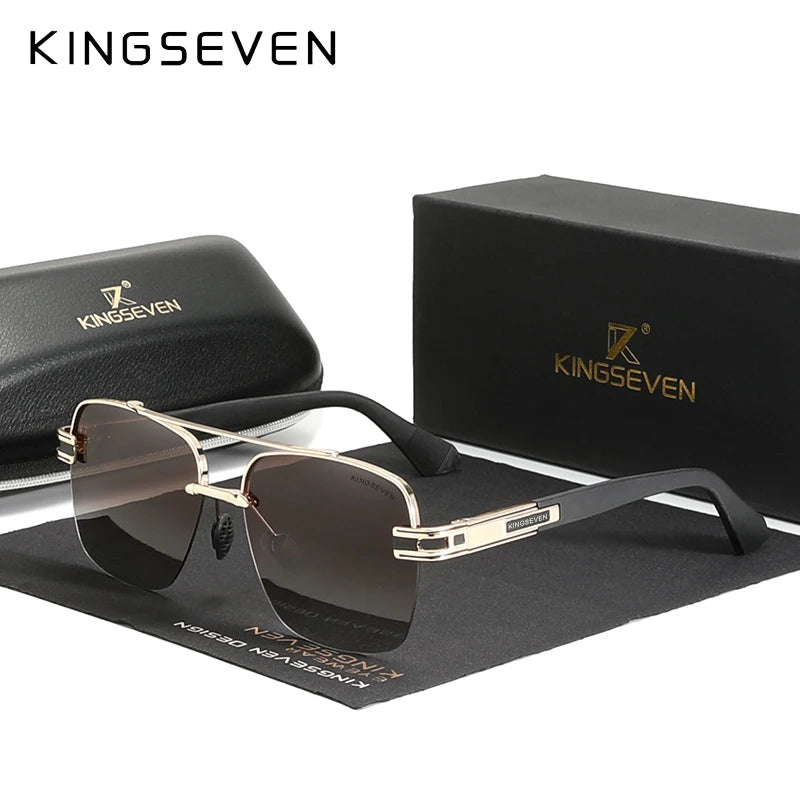 KINGSEVEN 2023 Brand New Design Sunglasses For Men Polarized Gradient Sun Glasses Women Eyewear Square Retro Eyewear Okulary