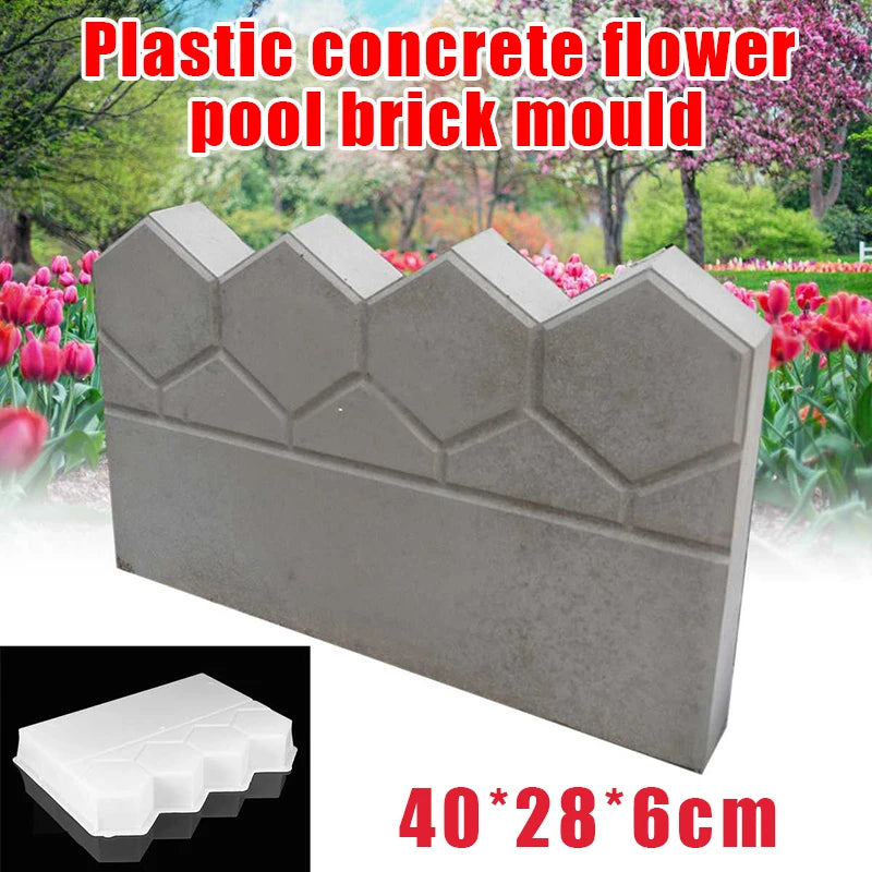 DIY Garden Building Fence Concrete Mold for Stone Frame Brick Making