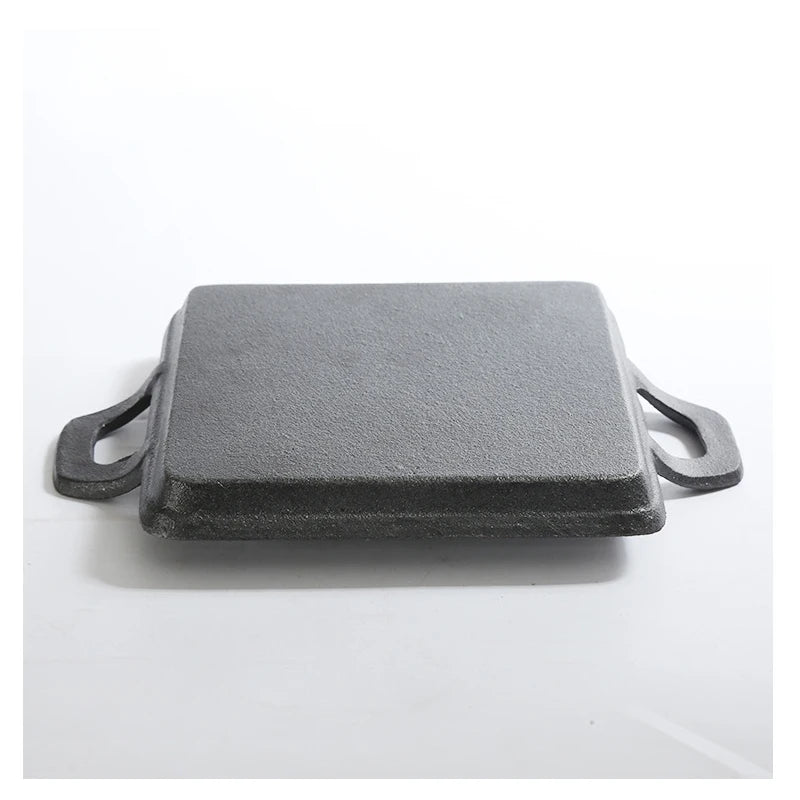 Cast Iron Square Grill Plate with Double Ears - 14x13.5cm