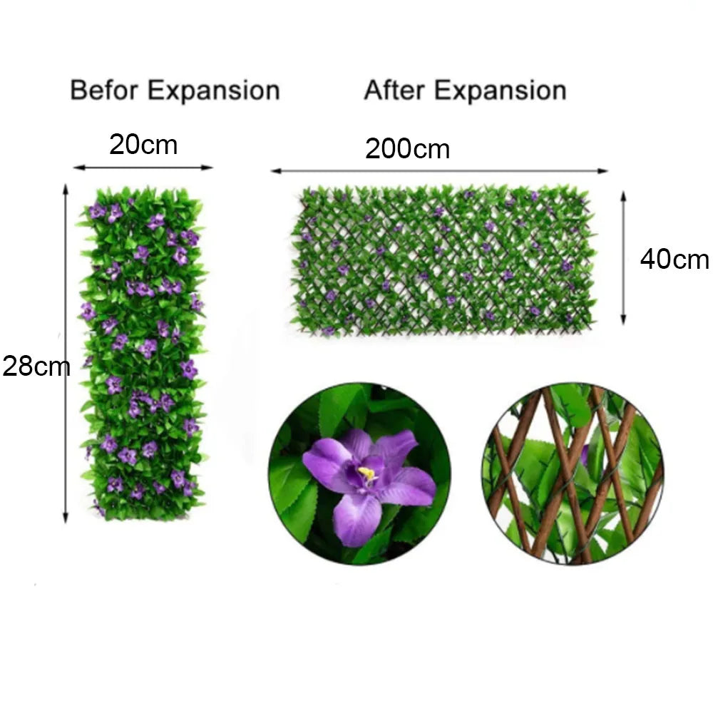 Expandable Artificial Ivy Fence Panel