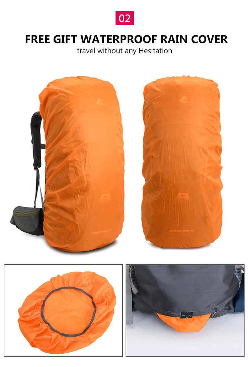 60L Hiking Mountaineering Backpack | Sport Outdoor Rucksack Bag