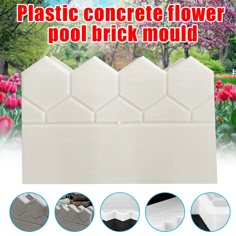 DIY Garden Building Fence Concrete Mold for Stone Frame Brick Making