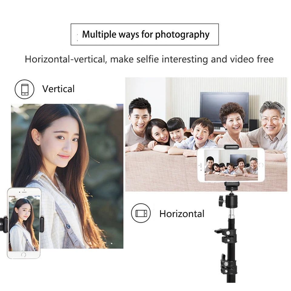 160/210cm Adjustable Professional Tripod with Remote Control for Phone Smartphone / Mobile