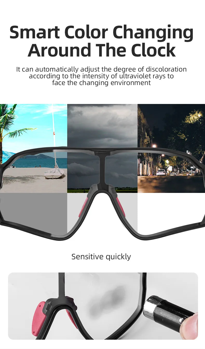 ROCKBROS Photochromic Cycling Glasses | UV400 Sunglasses