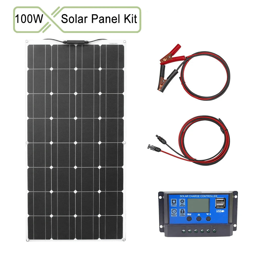 100W Monocrystalline Flexible Solar Panel Charger