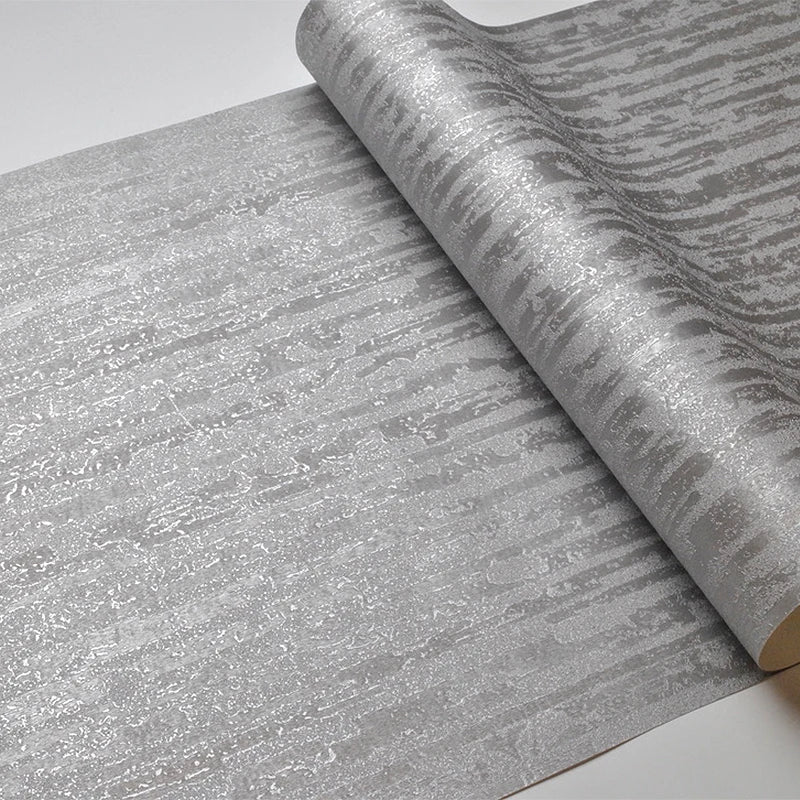 Metallic Silver Textured Industrial Shimmer Wallpaper for Home Decor