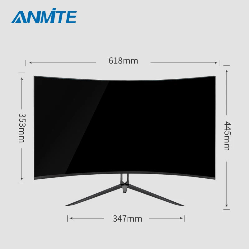 Anmite 27"2K 165hz Curved Gaming Computer Monitor HDR QHD [2560 x 1440] 144HZ PCHDMI Ultra-thinscreen Display