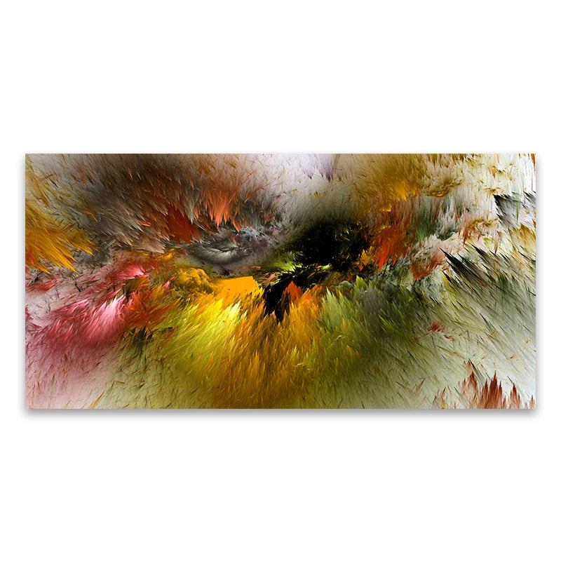 Grey Yellow Cloud Abstract Canvas Art