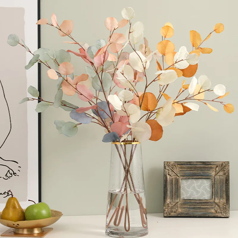 Autumn Artificial Silk Eucalyptus Leaves Branch