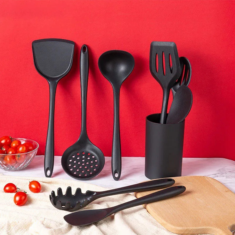 Black Silicone Kitchenware Set - Non-Stick Cooking Tools