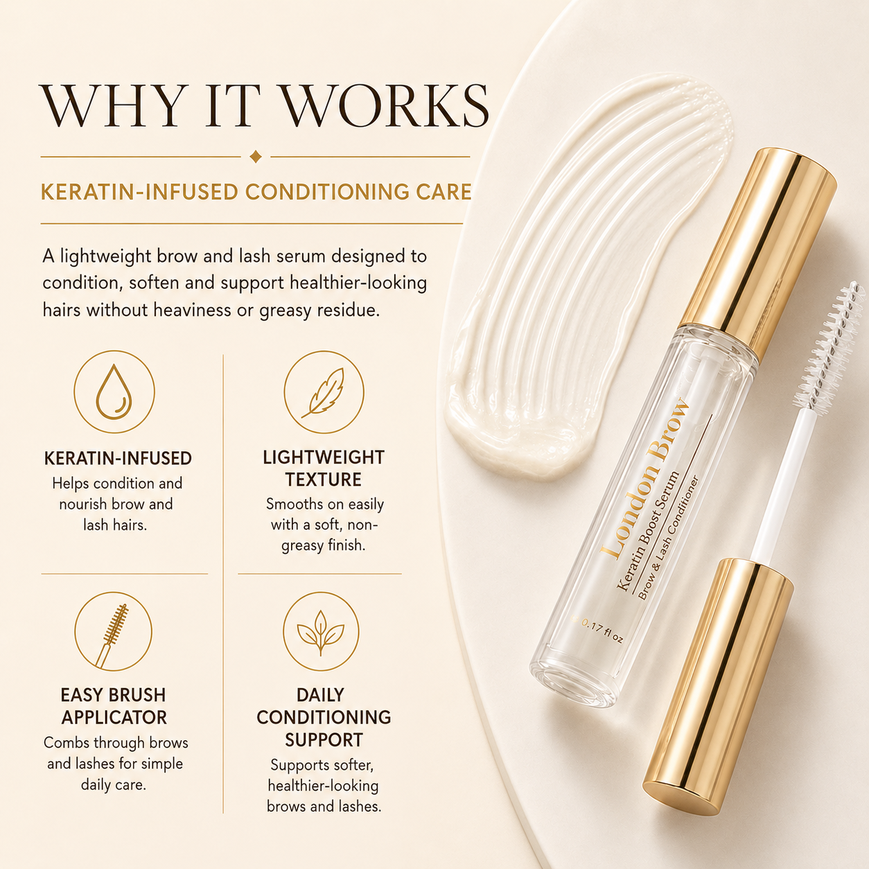 Keratin Brow & Lash Boost Serum – Daily Nourishment for Laminated Brows & Lifted Lashes
