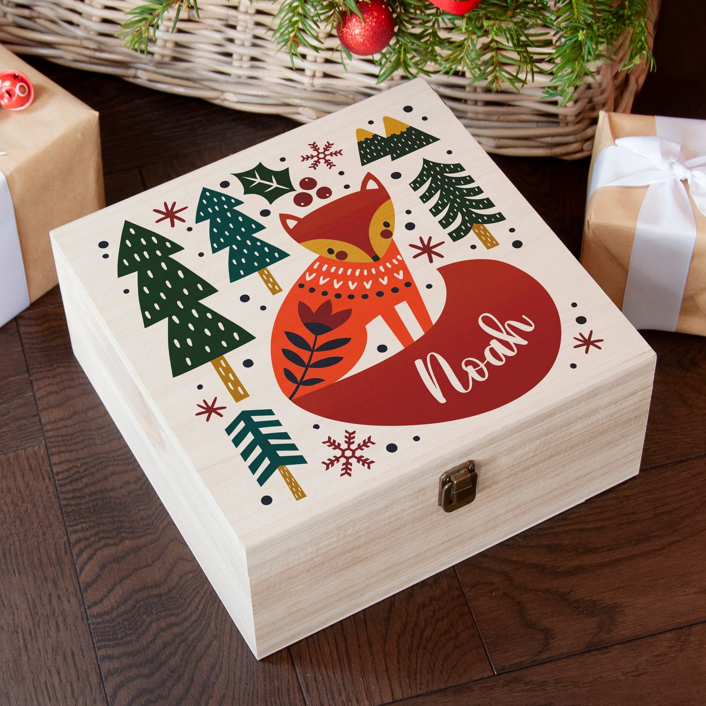 Personalised Scandi Fox Christmas Eve Box