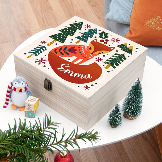 Personalised Scandi Fox Christmas Eve Box