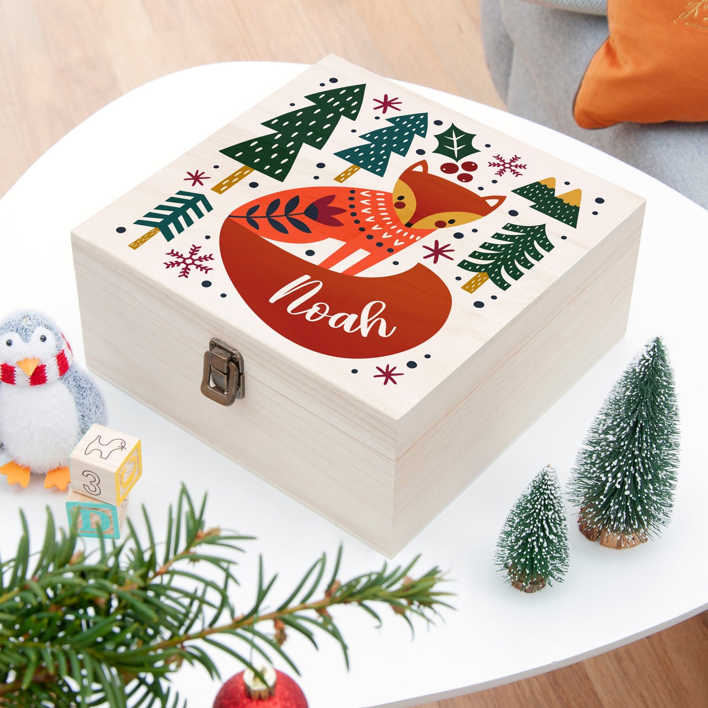 Personalised Scandi Fox Christmas Eve Box