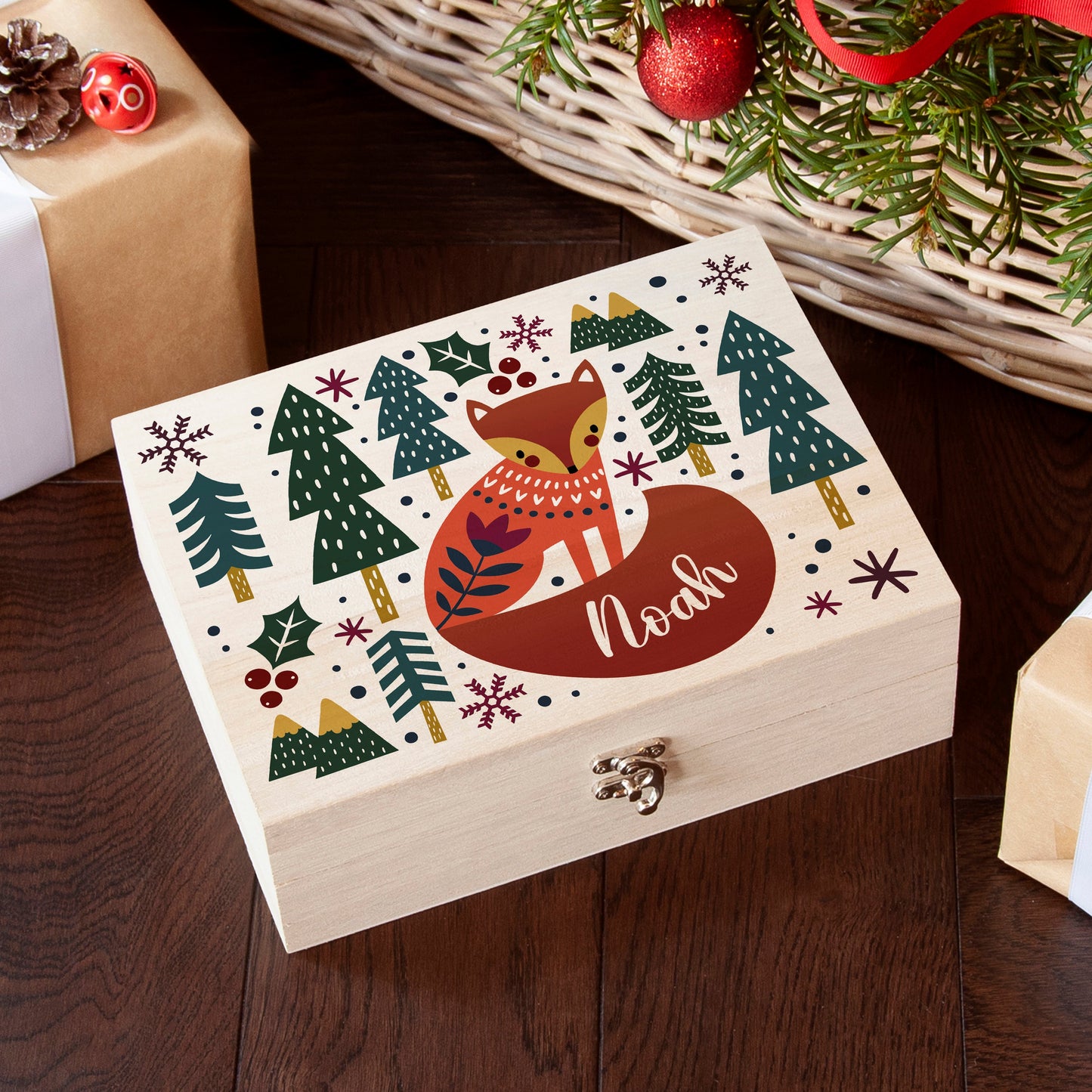 Personalised Scandi Fox Christmas Eve Box