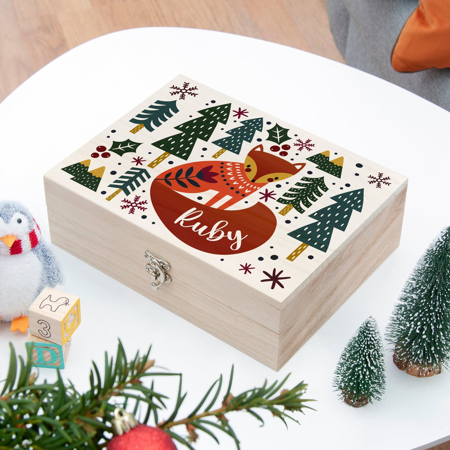Personalised Scandi Fox Christmas Eve Box