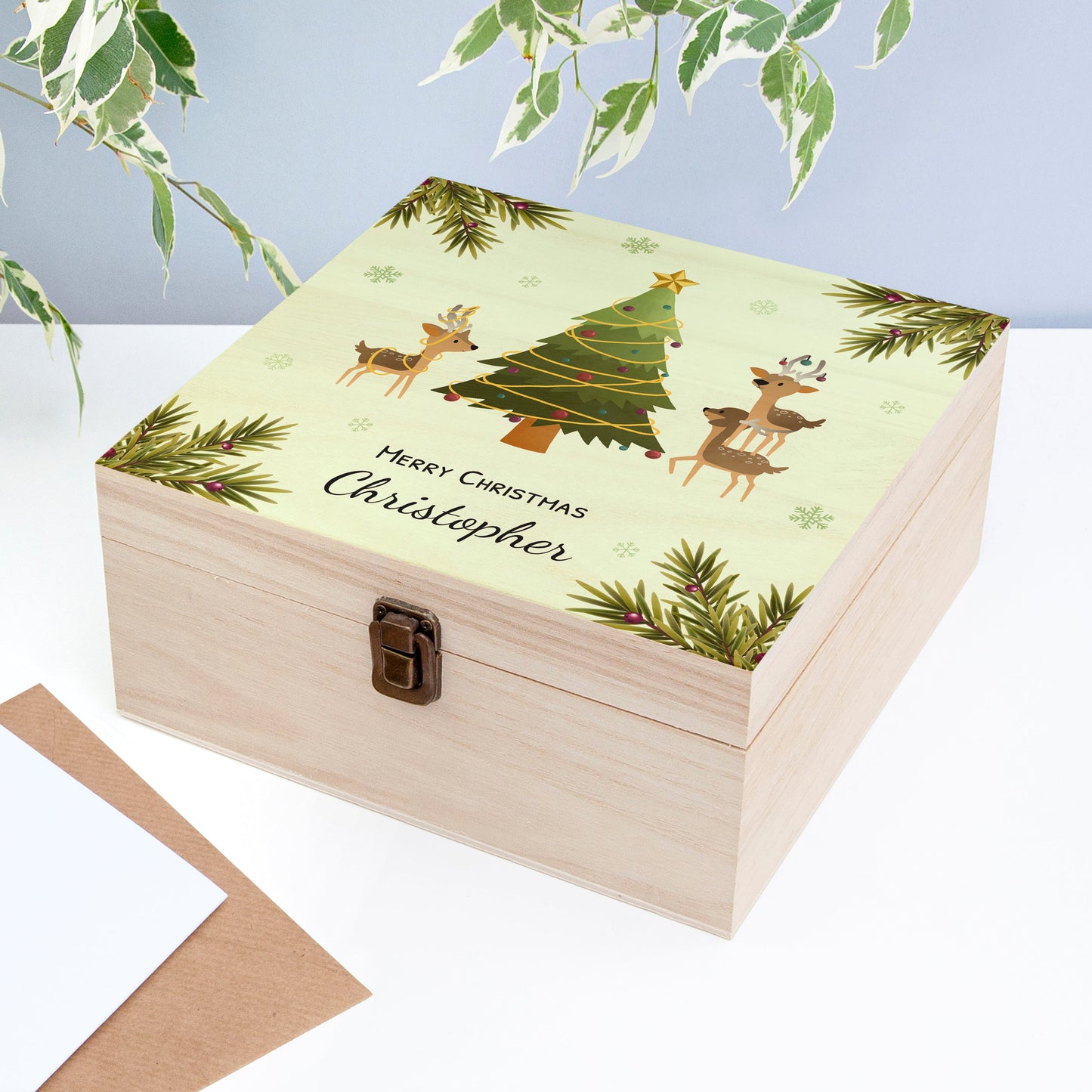 Personalised Playing Reindeers Christmas Eve Box