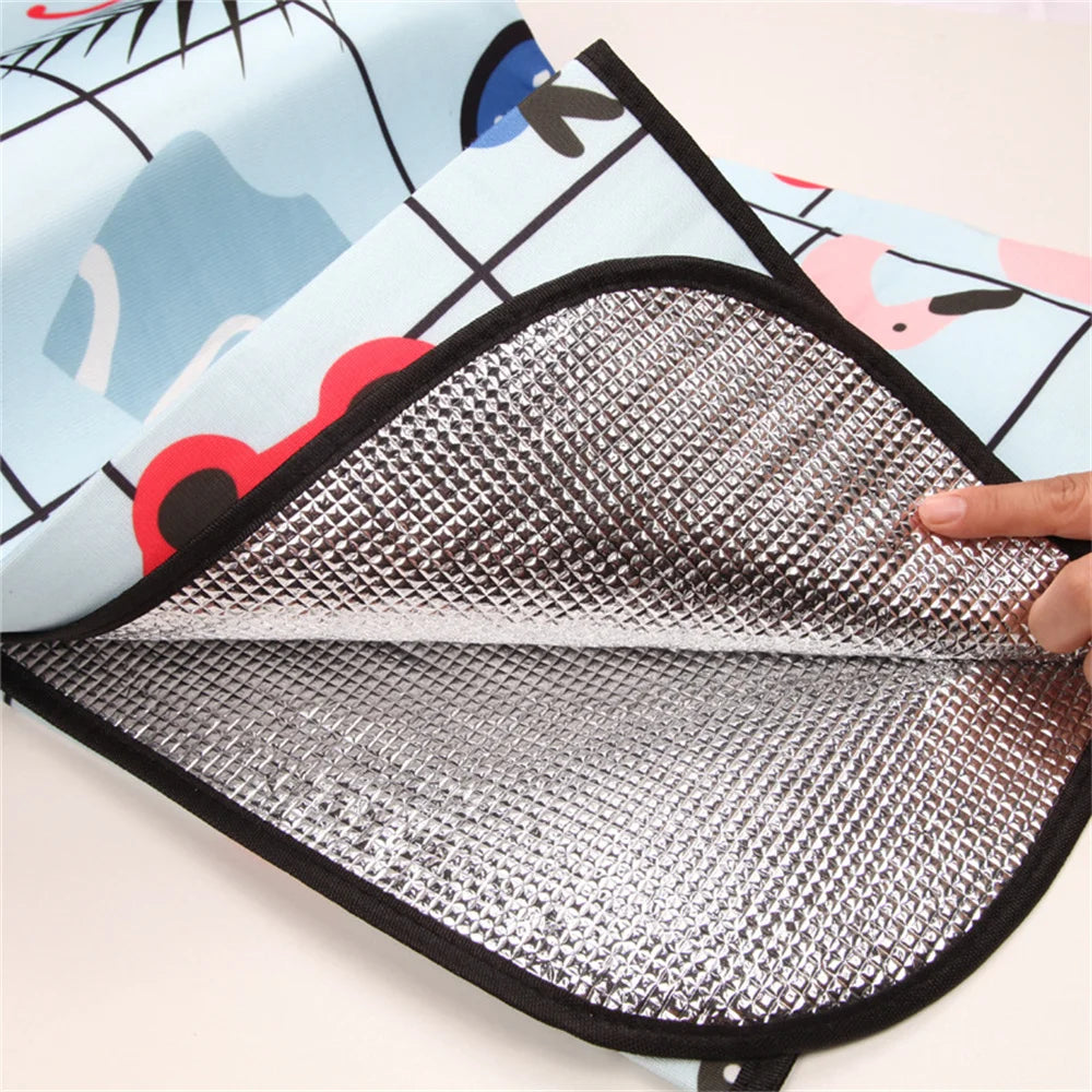 Folding Camping Mat Outdoor Beach Picnic Nation Style Printed Thicken Sleeping Camping Pad Mat Moistureproof Plaid Blanket