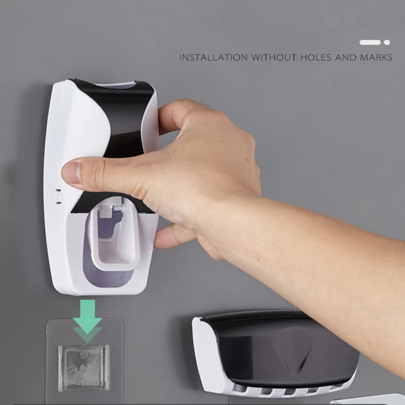 Automatic Toothpaste Dispenser & Toothbrush Holder Combo