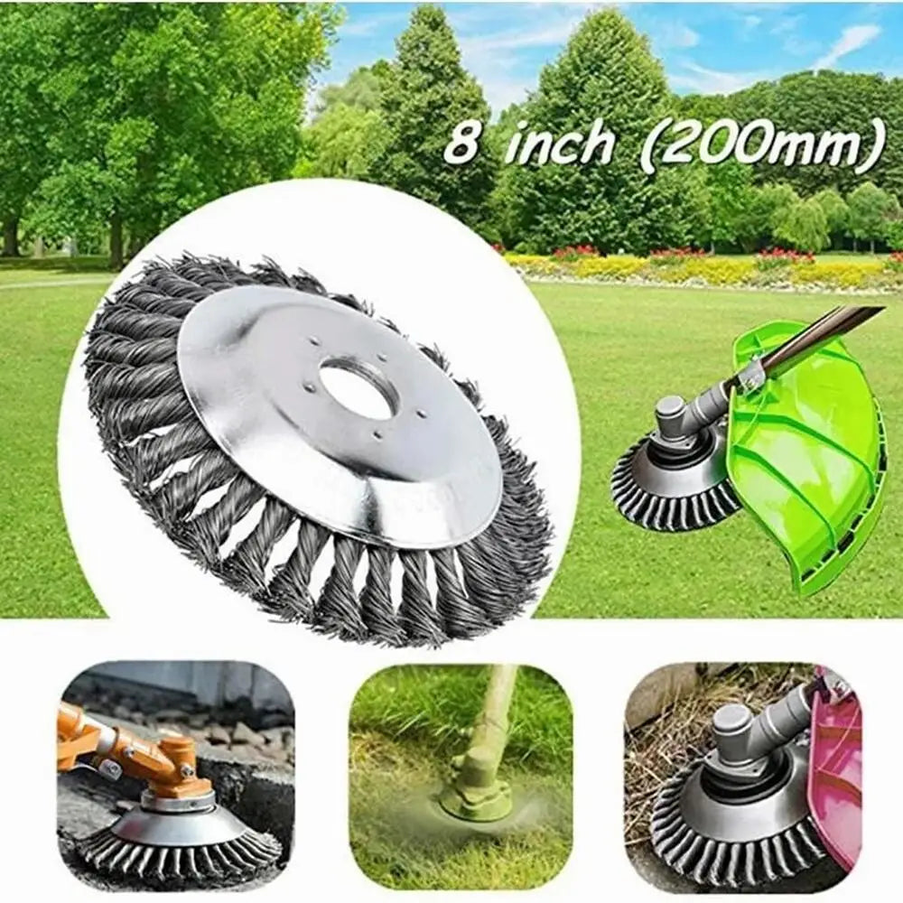 6-Inch Steel Wire Weed Brush Cutter Head - Universal Lawn Tool