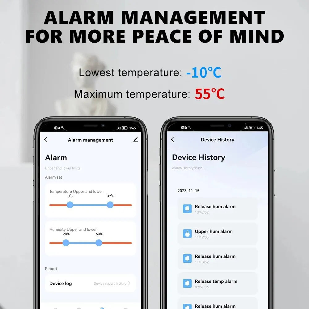 ONENUO Tuya ZigBee Smart Temperature and Humidity Sensor Battery Powered ZigBee Smart Home Security Work With Alexa Google Home