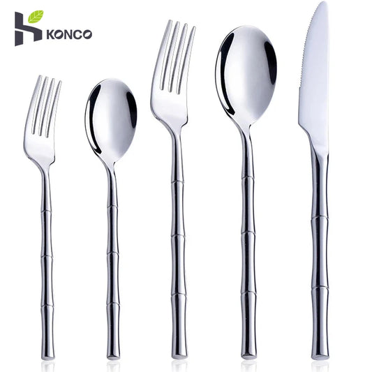 Creative Bamboo Handle Cutlery Set