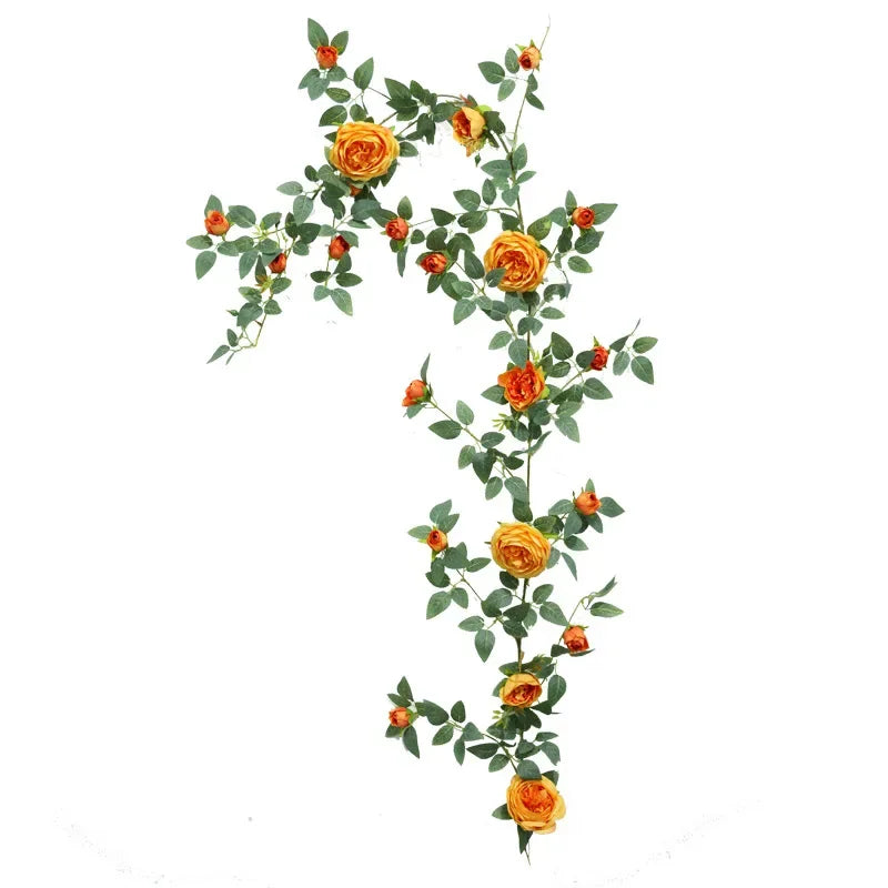 Simulation Orange Rose Vine - Festive Party Decoration