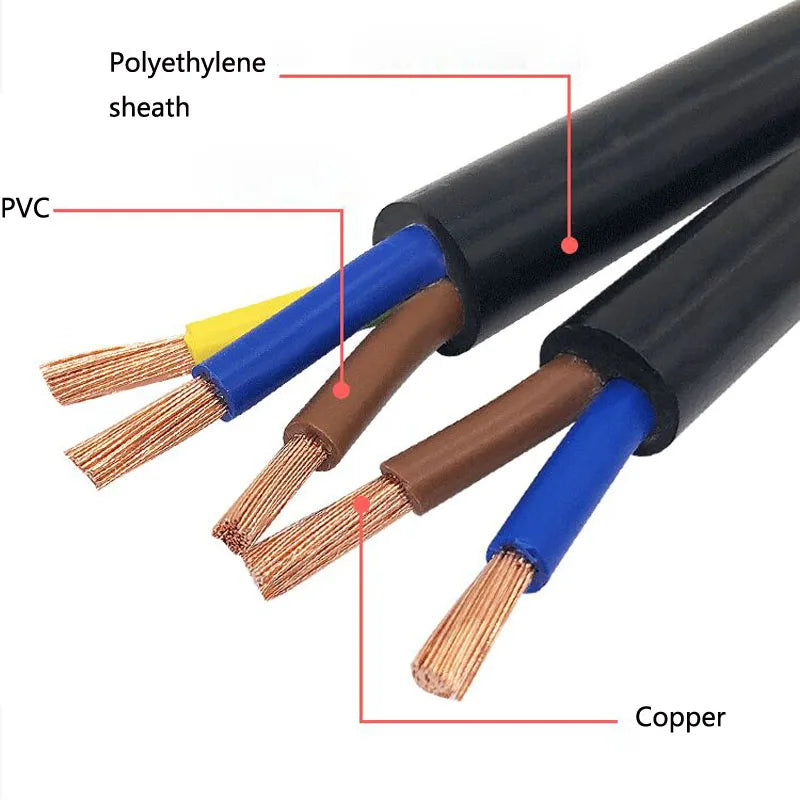 Black RVV Copper Core Electrical Wires