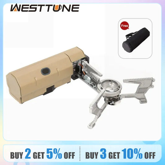 WESTTUNE Camping Gas Stove 2670W Portable Folding Cassette Gas Burner Outdoor Picnic Travel Cooking Grill Cooker Heating System